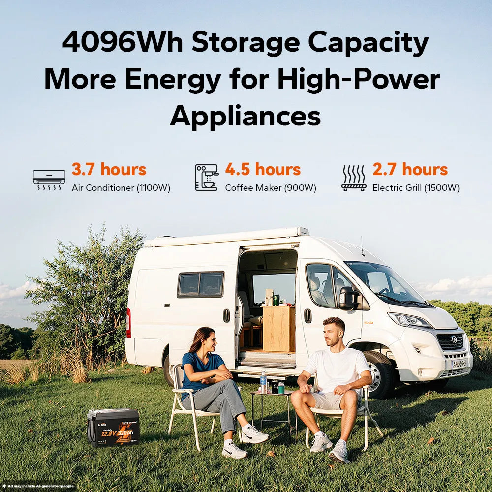 LiTime 12V 320Ah Mini Bluetooth LiFePO4 Battery