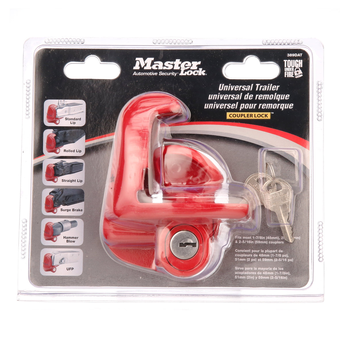 Master Lock universal coupler lock, view 3