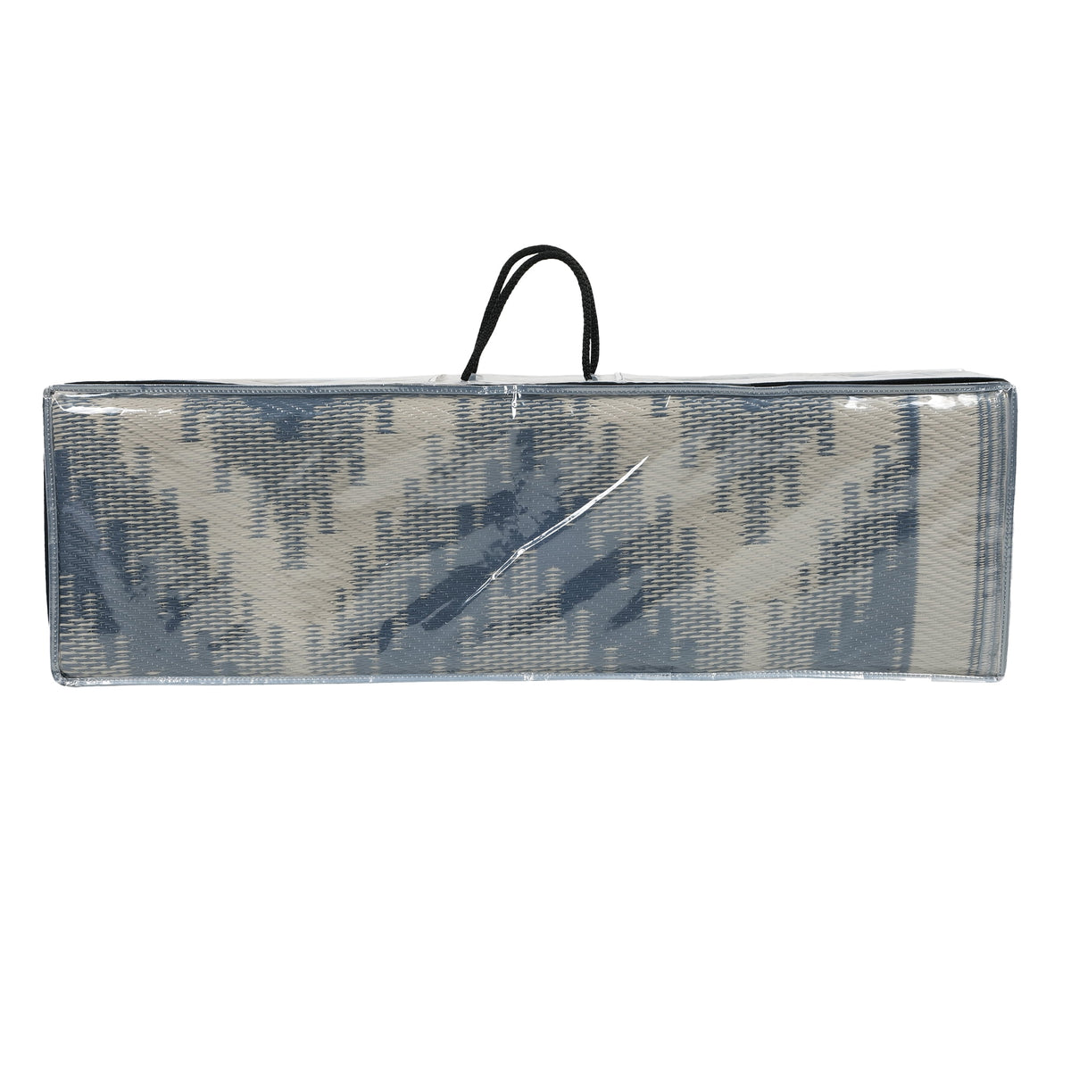 Lighted reversible RV patio mat 9 x 12 ft, grey/blue