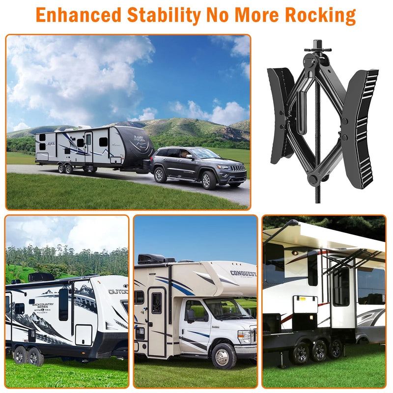 X-shaped RV wheel chock stabilizers, 2 sets