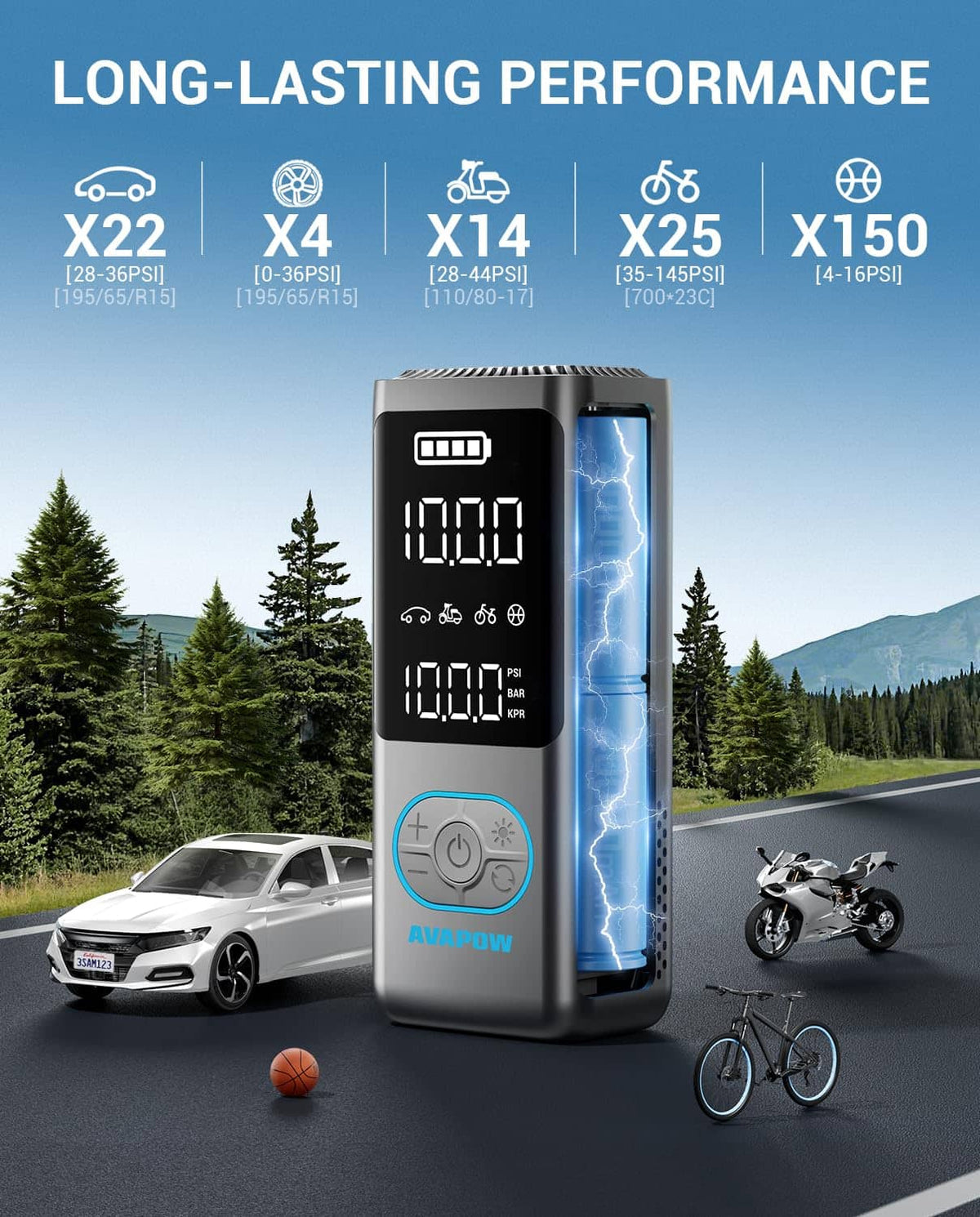 Cordless portable tire inflator, view 6