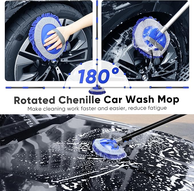 5-12ft Car/RV Wash Kit 8-Piece Telescopic Rod