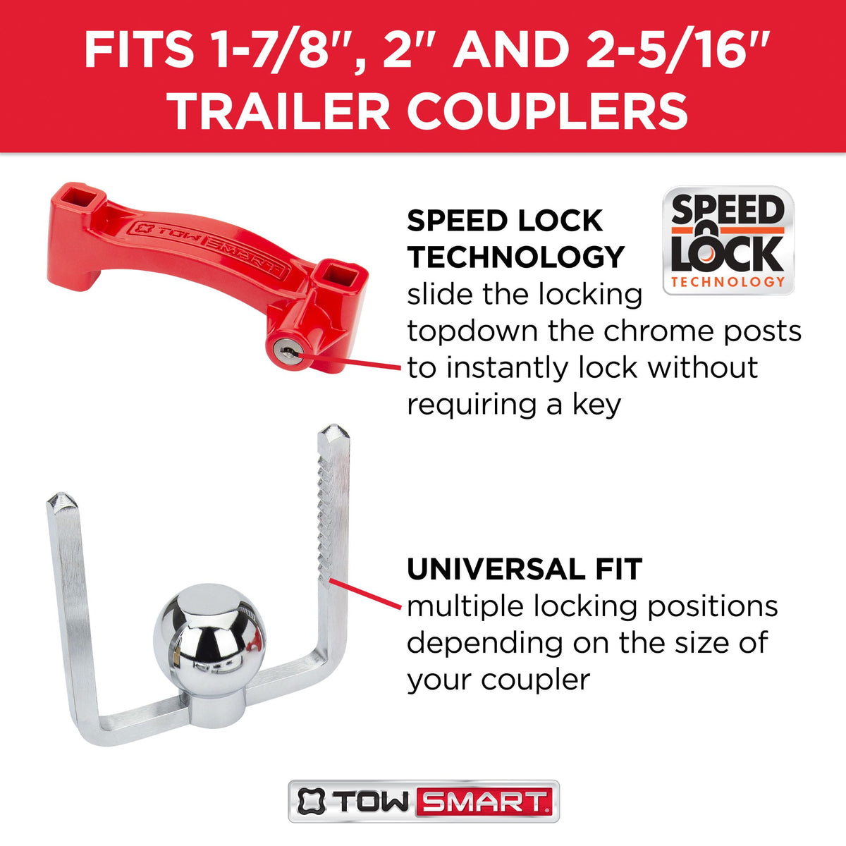 TowSmart chrome coupler lock, view 5