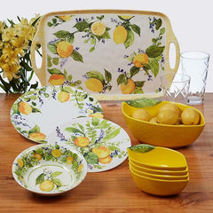 Lemon Zest Melamine Dinnerware Set 12-Piece for 4