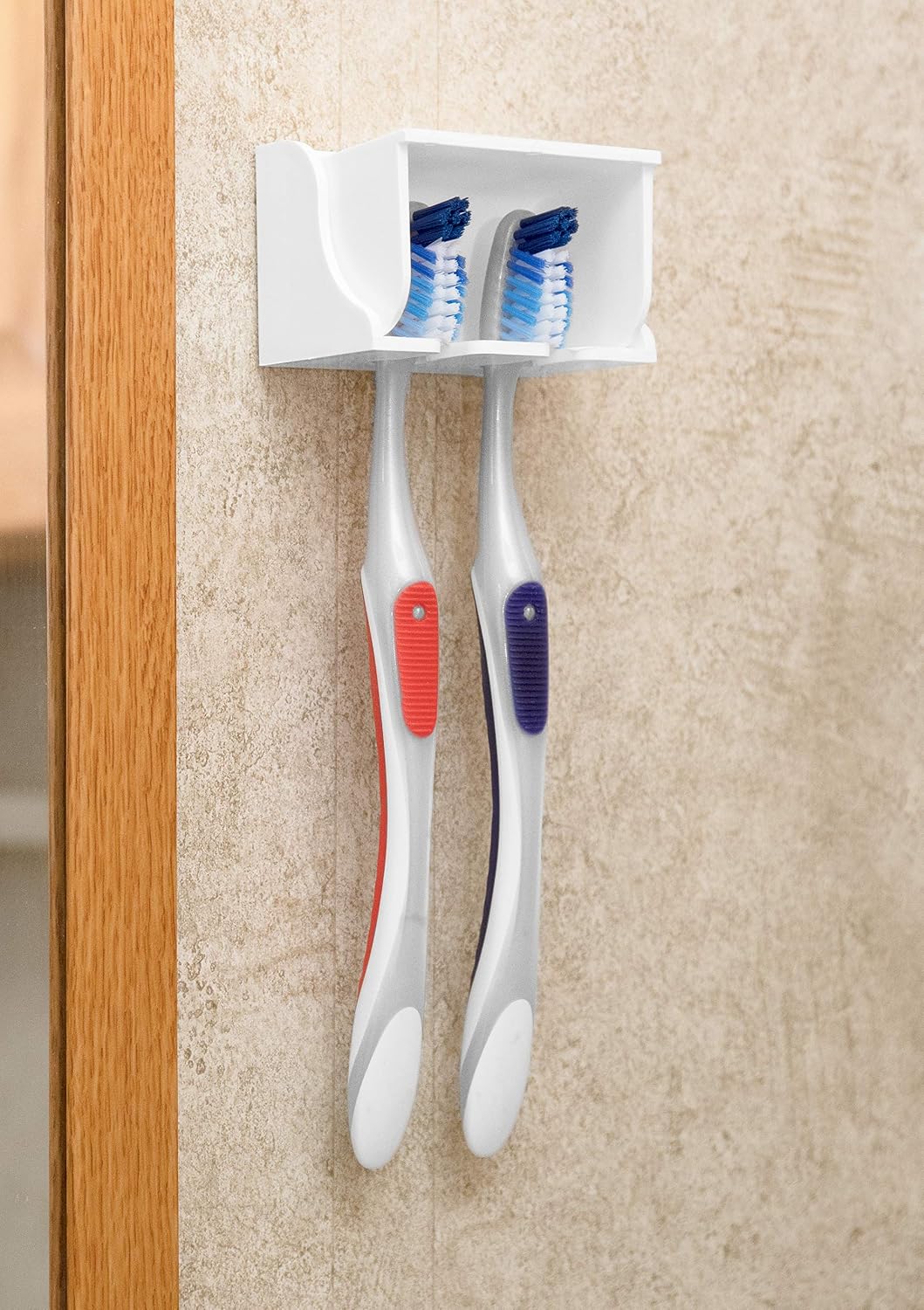 Camco Pop-A-Toothbrush Holder, 2 Brush, White - view 2