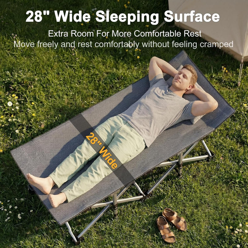 Folding camping cot 28 inch wide