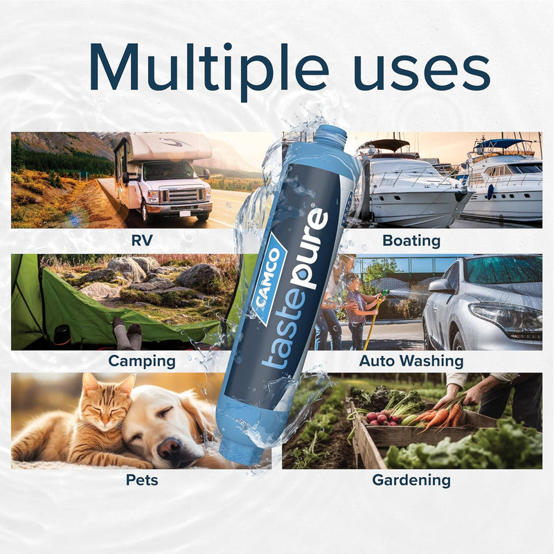 Camco TastePURE KDF/Carbon RV Water Filter with Hose Protector - view 8