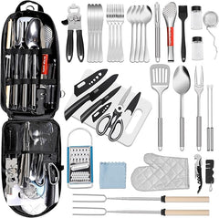 Camping Kitchen Utensil Set 35-Piece Stainless Steel