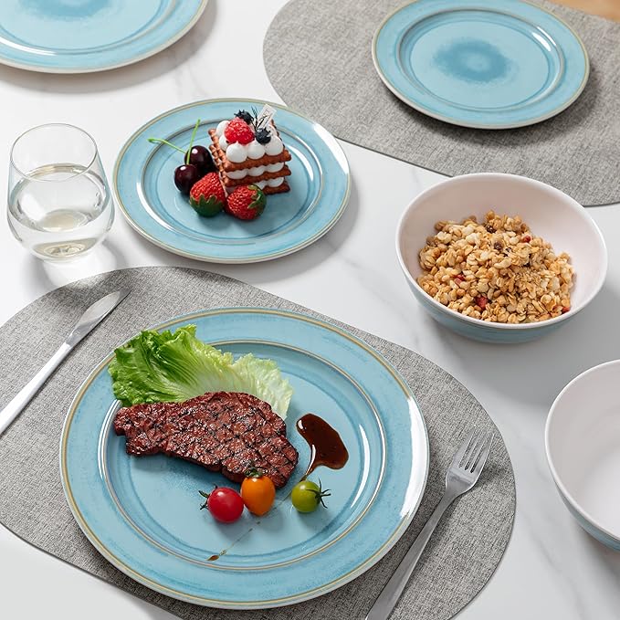 Reactive Glaze Melamine Dinnerware Set 18-Piece for 6