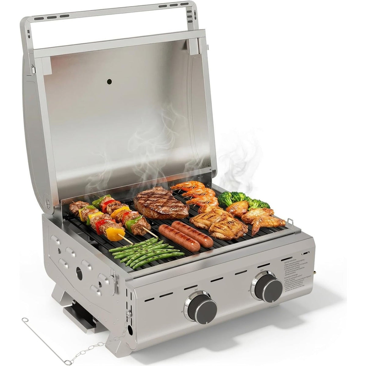 Stainless portable propane grill