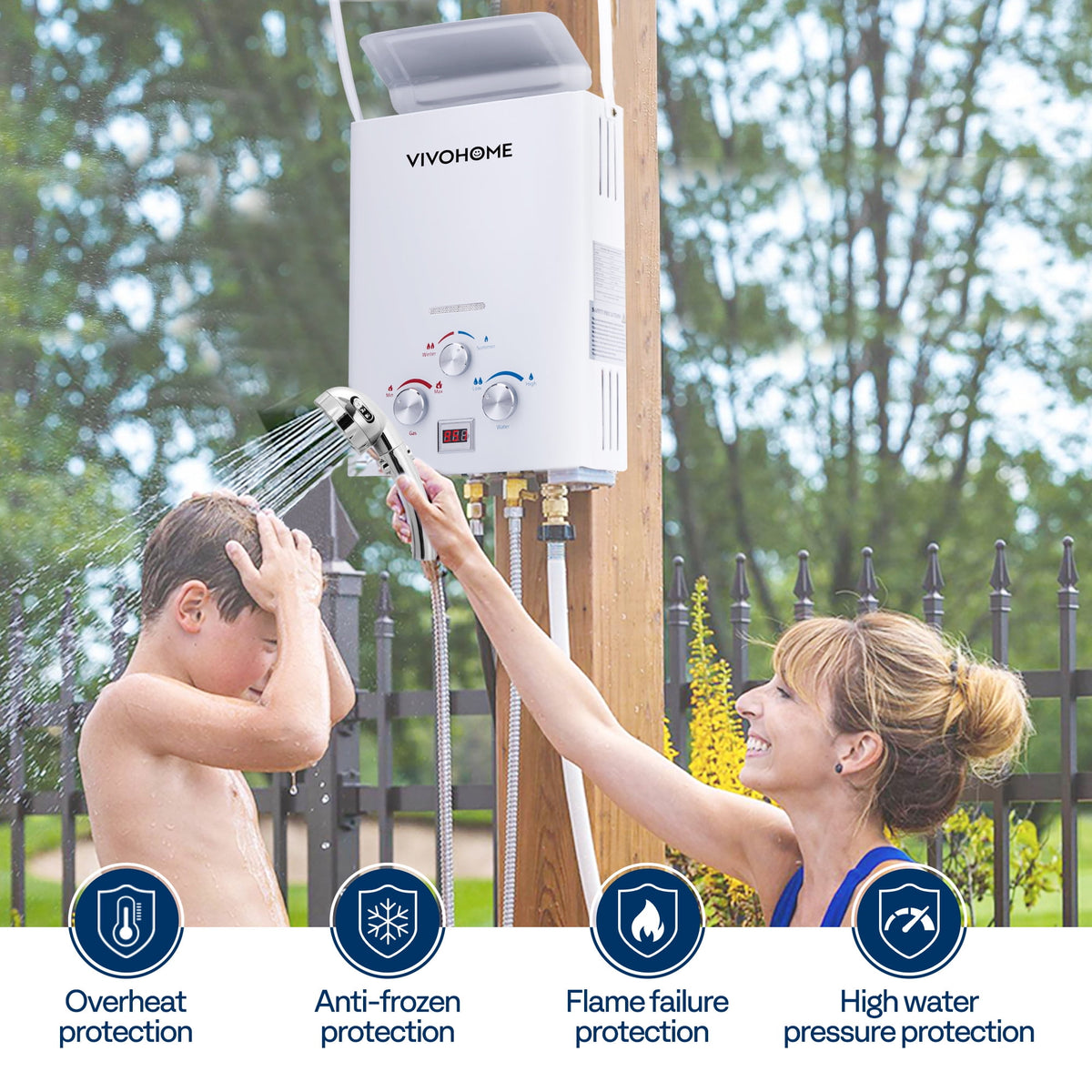 VIVOHOME portable propane water heater, view 3