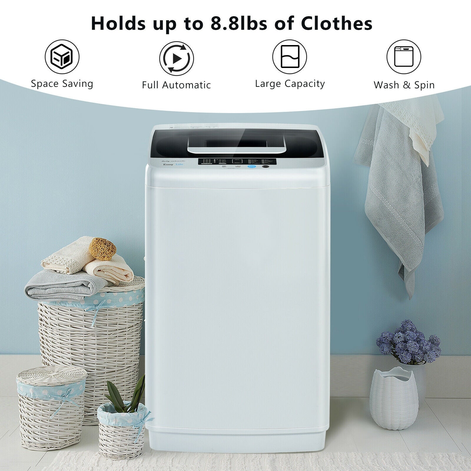 Costway portable washing machine dimensions for RVs and apartments