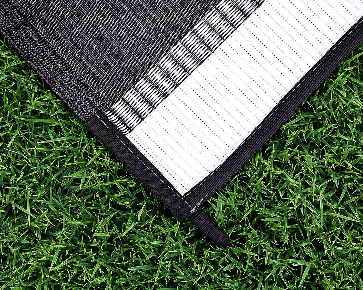 Camco Reversible Outdoor Mat, Charcoal Stripe, 6' x 9' - view 5