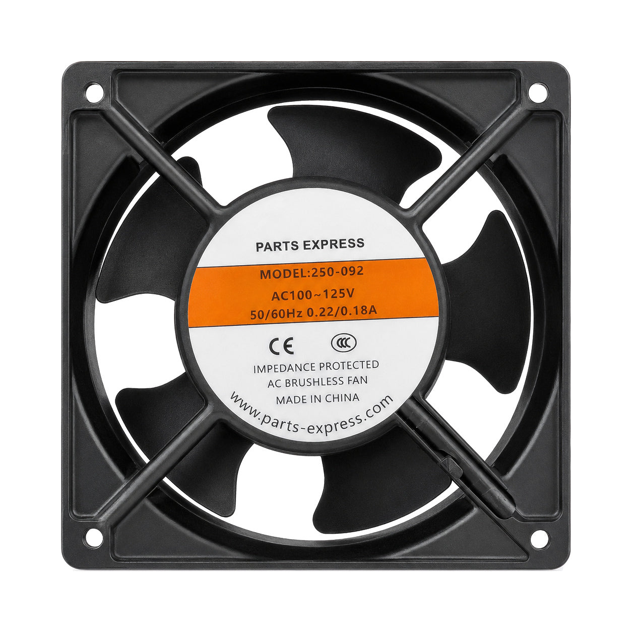 Parts Express 250-092 120V AC Brushless Cooling Fan, 120mm, 100 CFM – RV Parts Giant