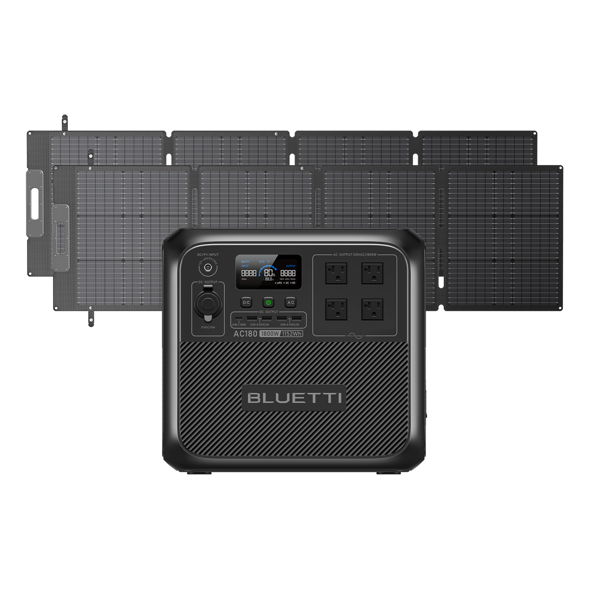 BLUETTI AC180 portable power station front view