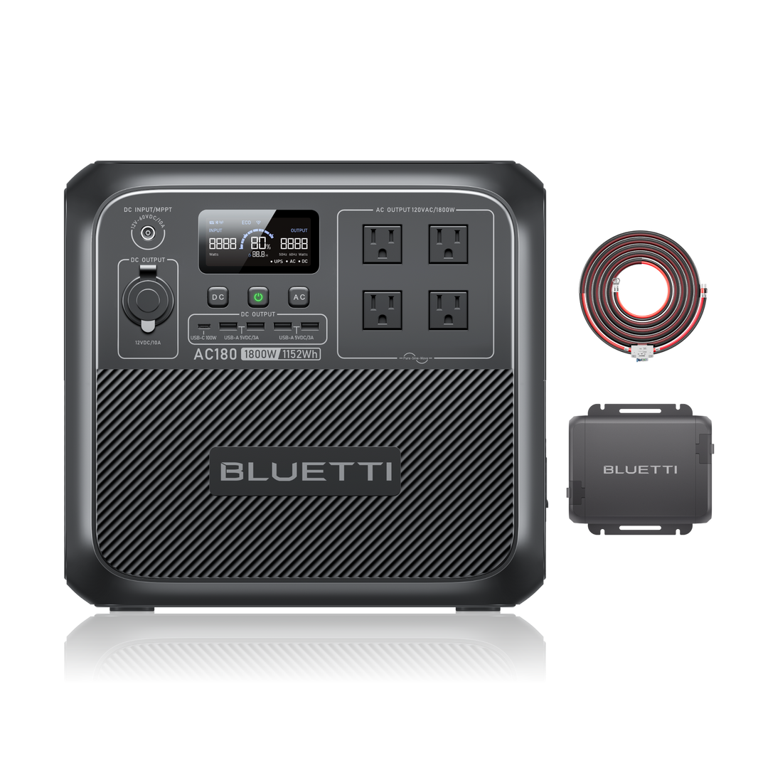 BLUETTI AC180 power station with Charger 1 alternator charger