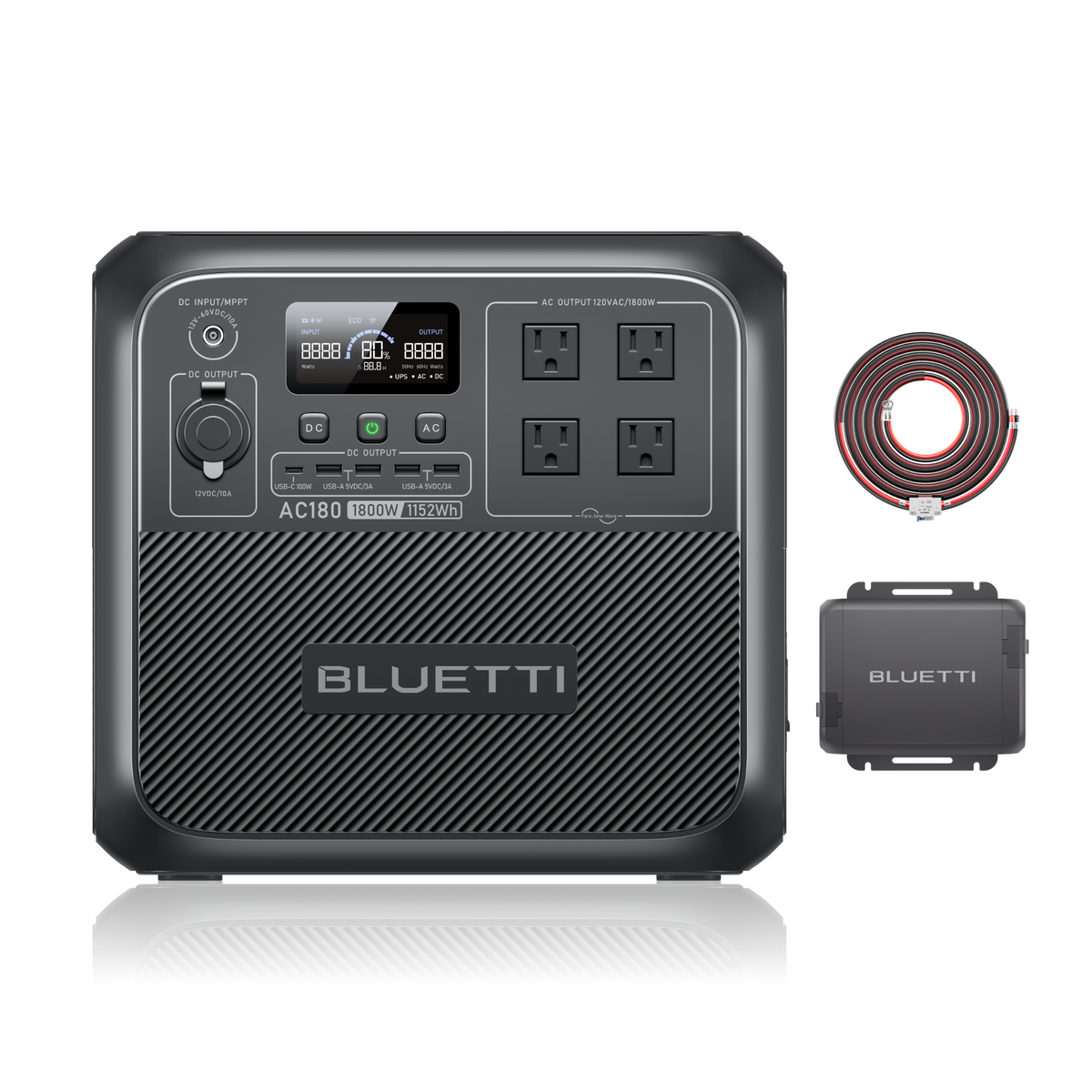 BLUETTI AC180 power station with Charger 1 alternator charger