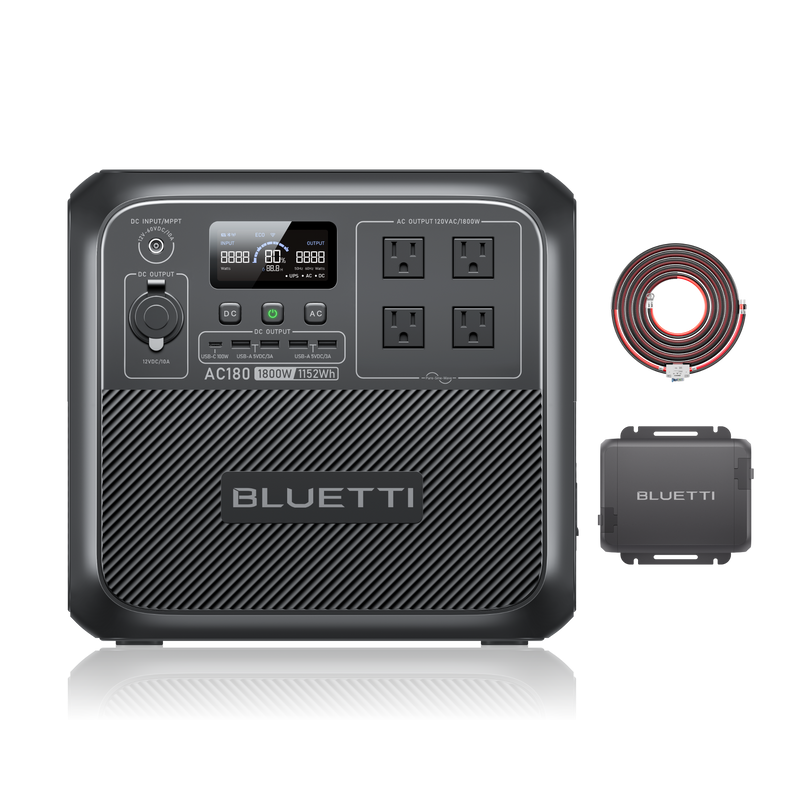 BLUETTI AC180 power station with Charger 1 alternator charger