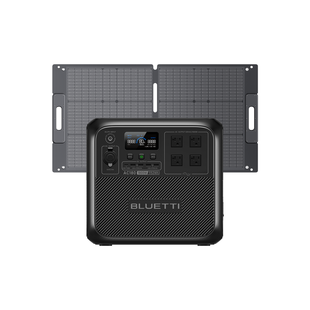 BLUETTI AC180 portable power station front view