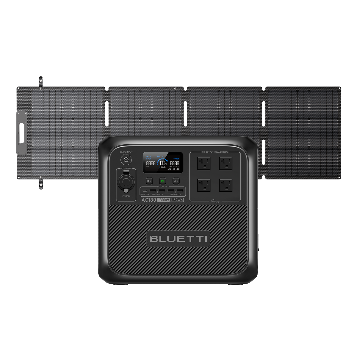 BLUETTI AC180 portable power station front view