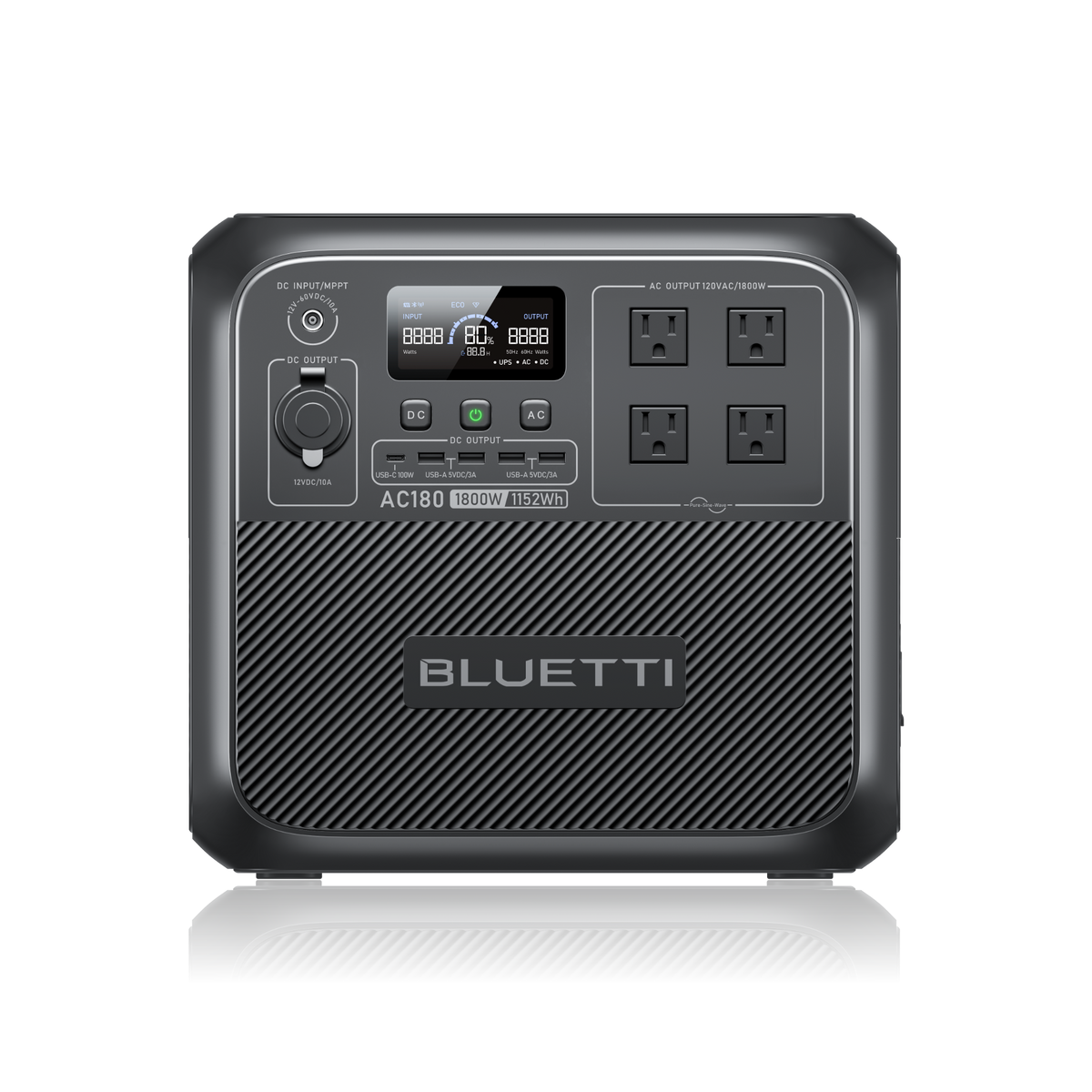 BLUETTI AC180 portable power station front view