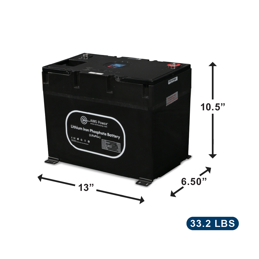 AIMS Power 12V 135Ah LiFePO4 Battery, RV-C, Bluetooth, Heated - view 3