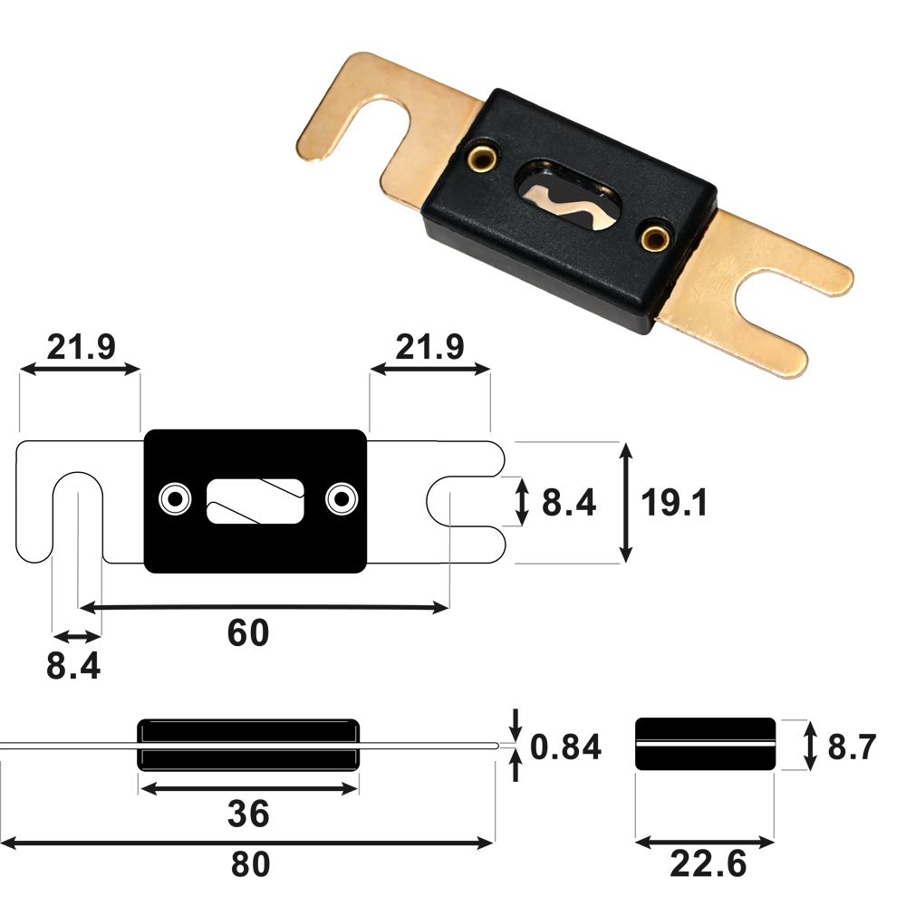 AIMS Power 150 Amp ANL Inline Fuse Kit with Holder - view 2