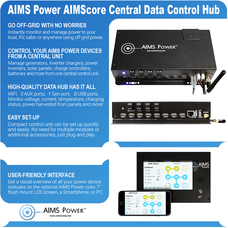 AIMS Power AIMScore WiFi Data Hub Remote Monitoring System - view 2