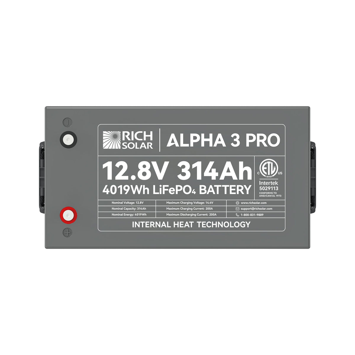 Rich Solar ALPHA 3 PRO 12V 314Ah LiFePO4 Battery