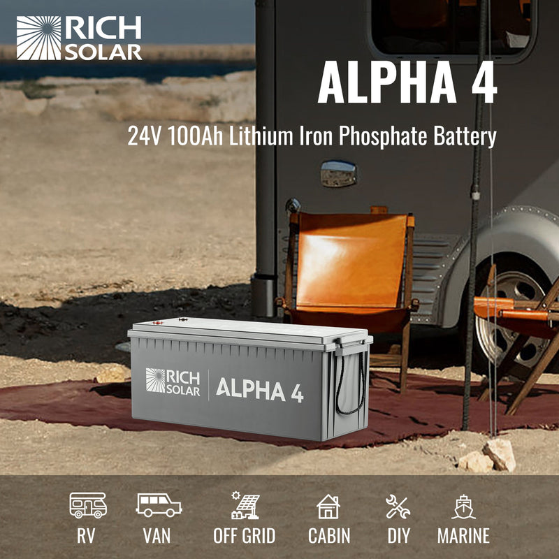 Rich Solar ALPHA 4 24V 100Ah LiFePO4 Battery