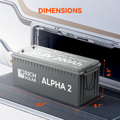 Rich Solar ALPHA 2 12V 200Ah LiFePO4 Battery