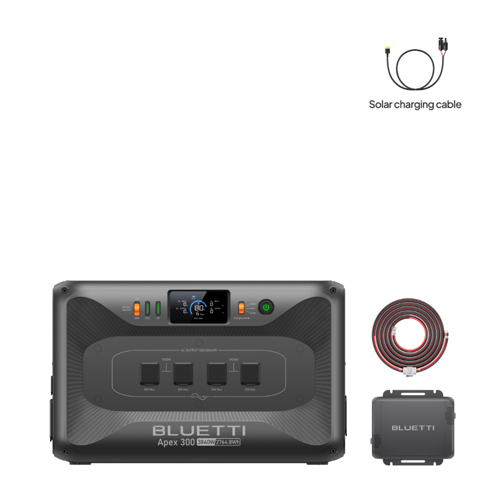 BLUETTI Apex 300 power station with Charger 1 alternator charger
