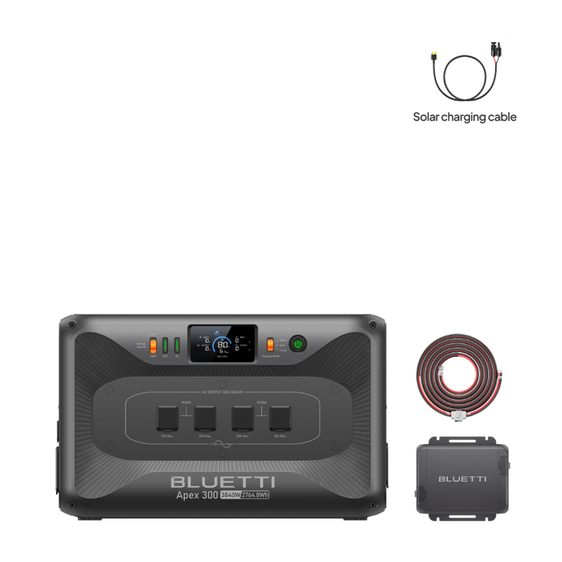 BLUETTI Apex 300 power station with Charger 1 alternator charger