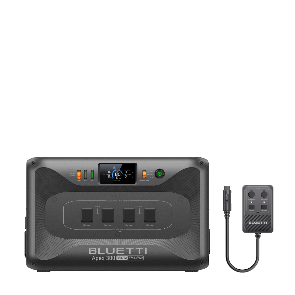 BLUETTI Apex 300 power station with Hub D1 for RV use