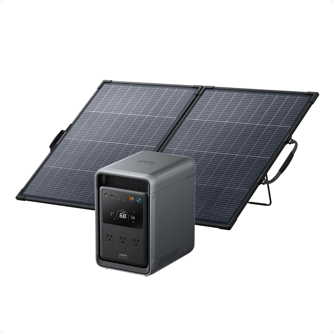 Anker SOLIX S2000 power station with PS200 solar panel