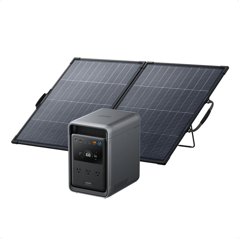 Anker SOLIX S2000 power station with PS200 solar panel