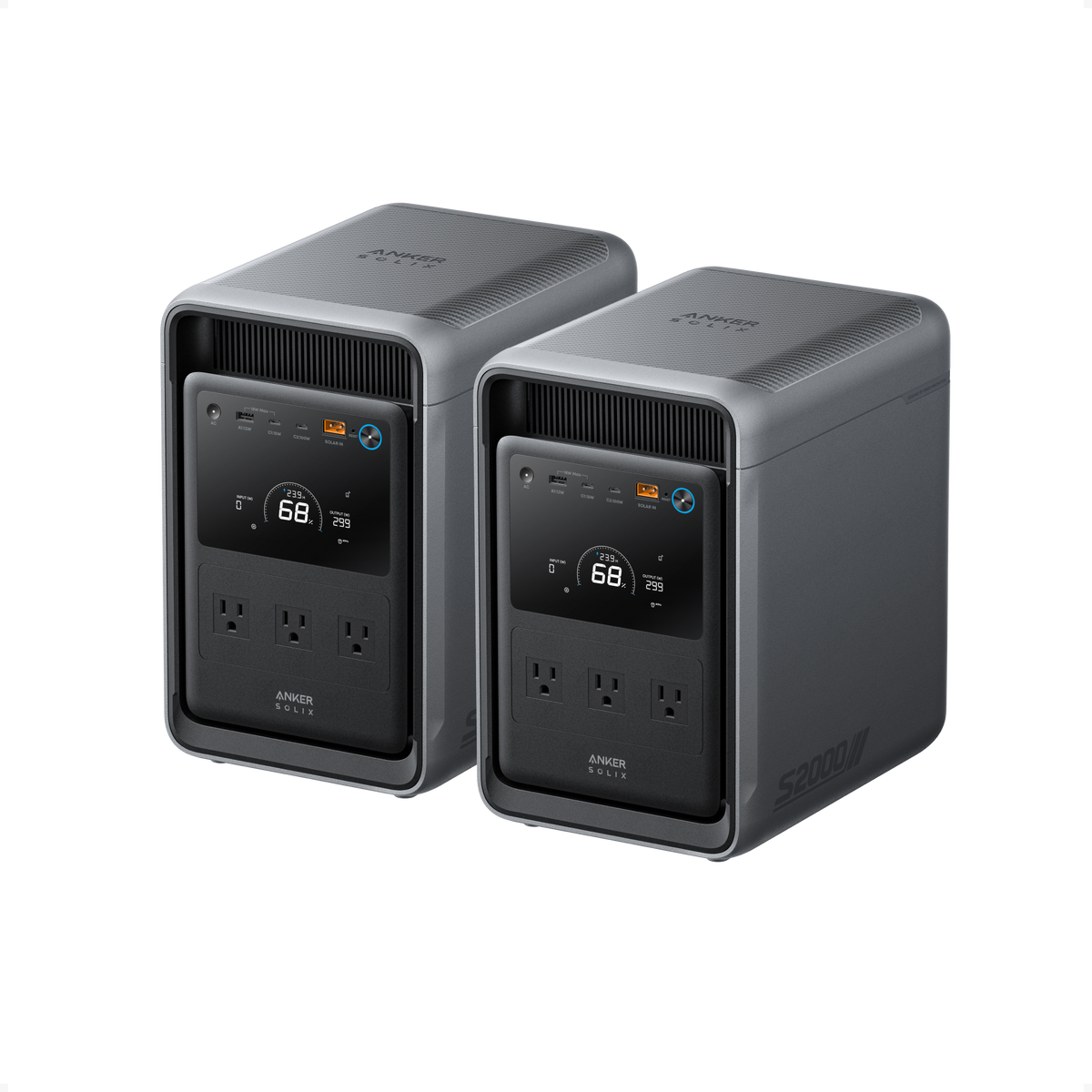 Anker SOLIX S2000 Portable Power Station, 2-Pack