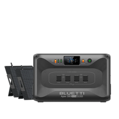BLUETTI Apex 300 power station with two 200W solar panels