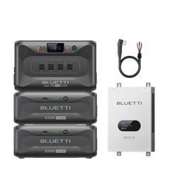 BLUETTI Apex 300 with two B300K batteries and SolarX 4K controller