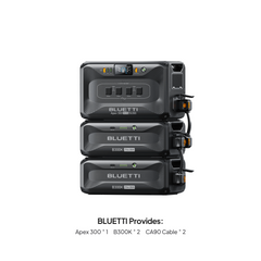 BLUETTI Apex 300 power station with two B300K expansion batteries