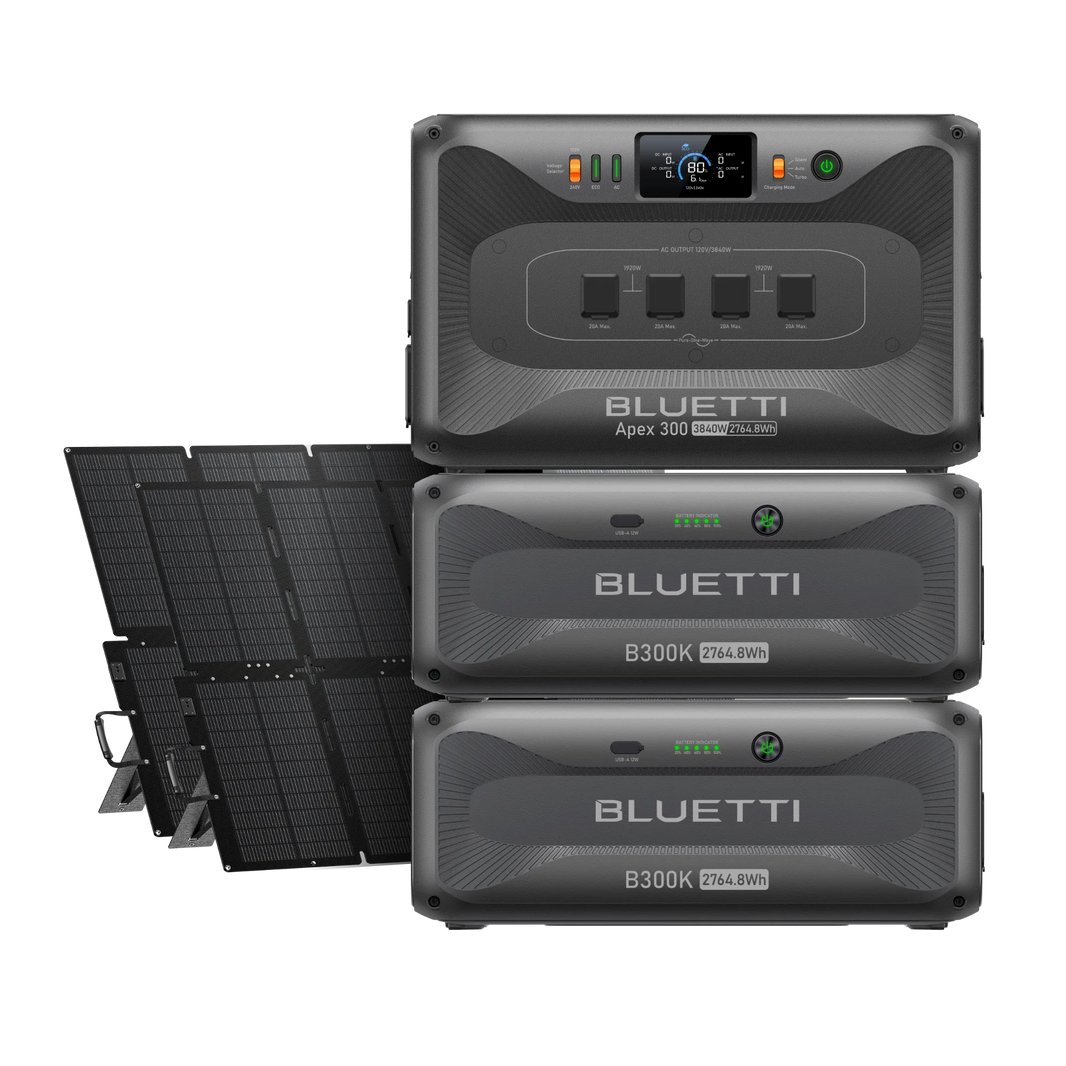 BLUETTI Apex 300 + 2x B300K + 2x 500W Solar Bundle