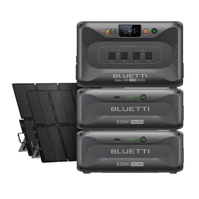 BLUETTI Apex 300 + 2x B300K + 2x 500W Solar Bundle