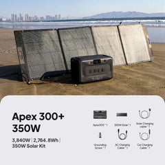 BLUETTI Apex 300 power station with one 350W solar panel