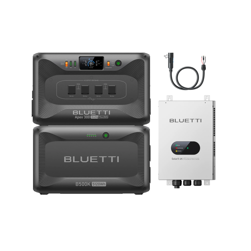 BLUETTI Apex 300 with B500K battery and SolarX 4K controller