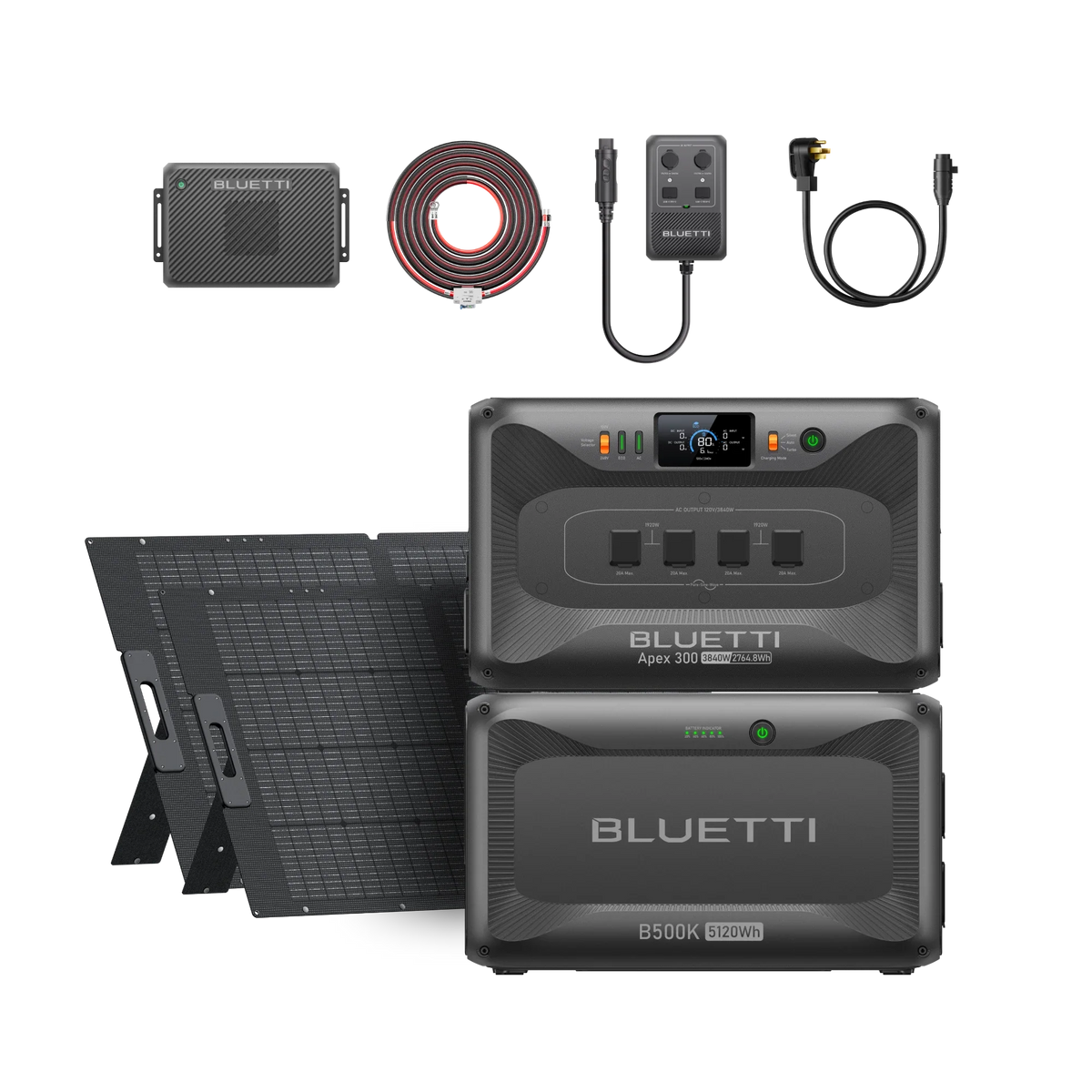BLUETTI Apex 300 RV kit with B500K, Charger 2 and solar panels