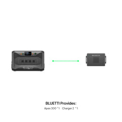BLUETTI Apex 300 power station with Charger 2 alternator charger