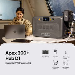 BLUETTI Apex 300 power station with Hub D1 for RV use