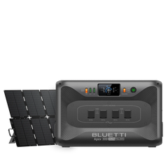 BLUETTI Apex 300 power station with one 500W solar panel