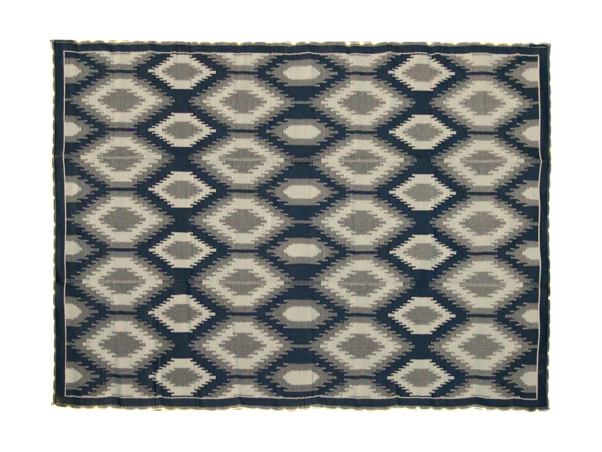 Lighted reversible RV patio mat 9 x 12 ft, grey/blue