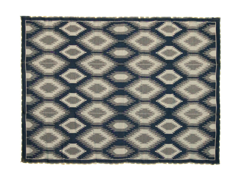 Lighted reversible RV patio mat 9 x 12 ft, grey/blue